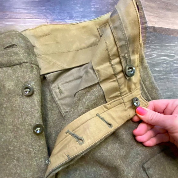 VTG SCHILLING OHG REICHARTSHAUSEN GERMAN MILITARY HEAVY WOOL CARGO PANTS - Picture 6 of 15